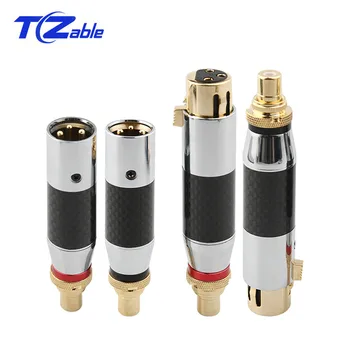 

3pin Connector RCA To XLR Converter Female Male RCA Audio Jack Speaker Connectors Carbon Fiber Copper Microphone XLR Cable