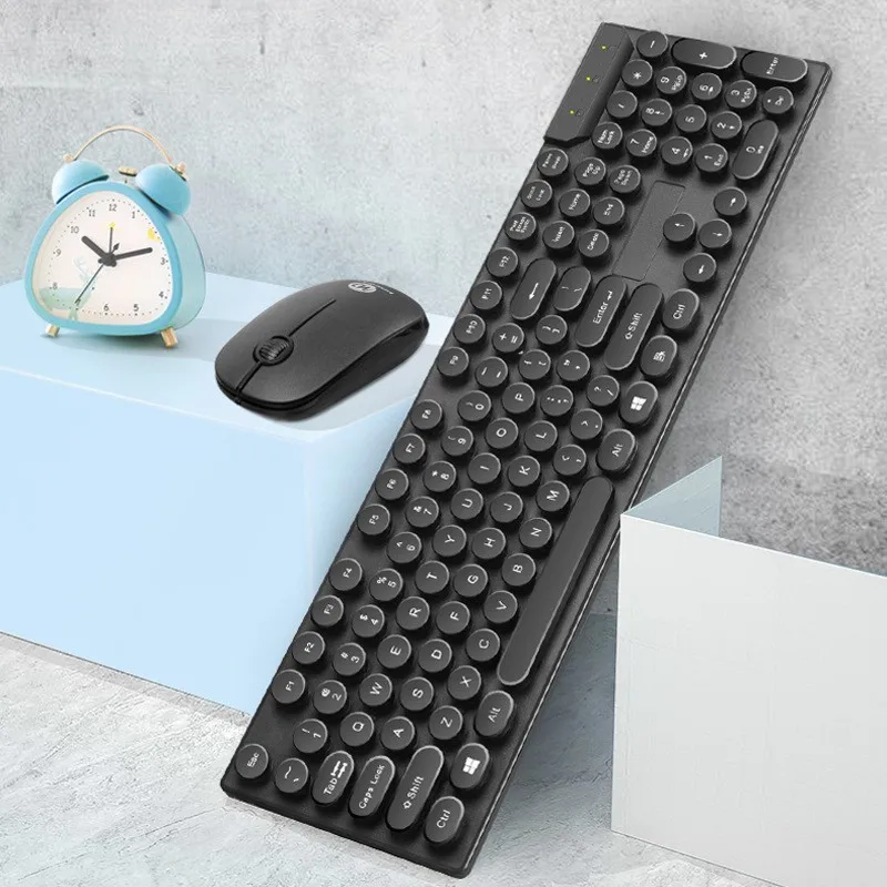 Wireless black suit 2,4G беспроводная мышь и клавиатура, набор, панк, анти-всплеск, USB, проводная, мультифункциональная, игровая клавиатура для игрового компьютера, телевизора, офиса, ПК - Цвет: Wireless black suit