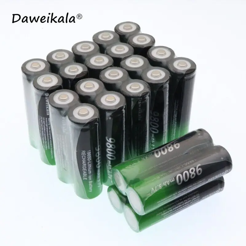 2~ 20 шт 18650 аккумулятор 9800mAh литий-ионная аккумуляторная батарея литиевый наконечник батареи Bateria для фонарика факел камеры