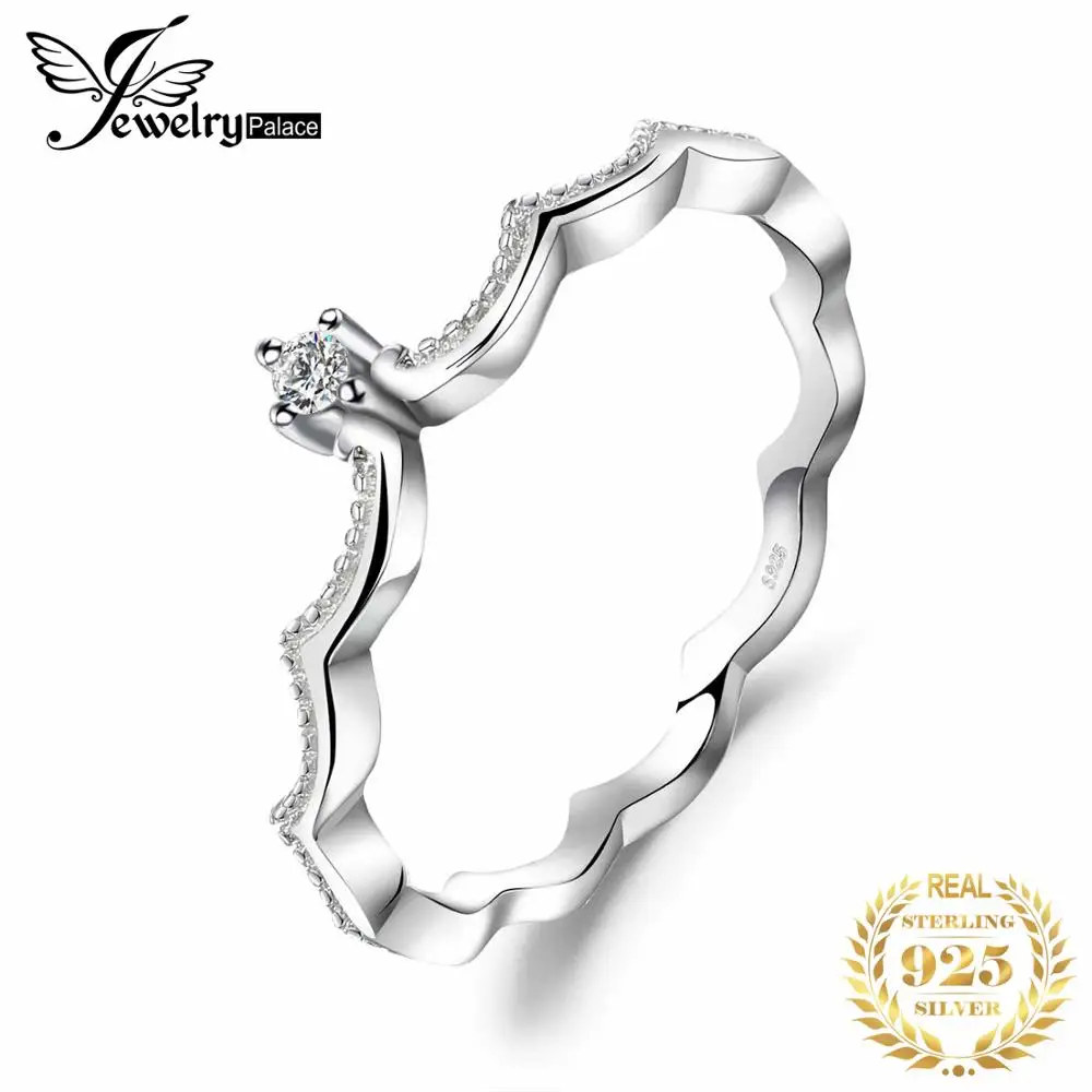 

JewelryPalace Lovely 0.2ct Engagement Solitaire Ring 925 Sterling Silver Rhodium Plated Wedding Jewelry For Girl On Sale 2018