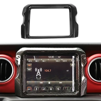 

Car ABS Carbon Fiber Style GPS Navigation Frame Trim Panel Fit For Jeep Wrangler JL Rubicon 2018+