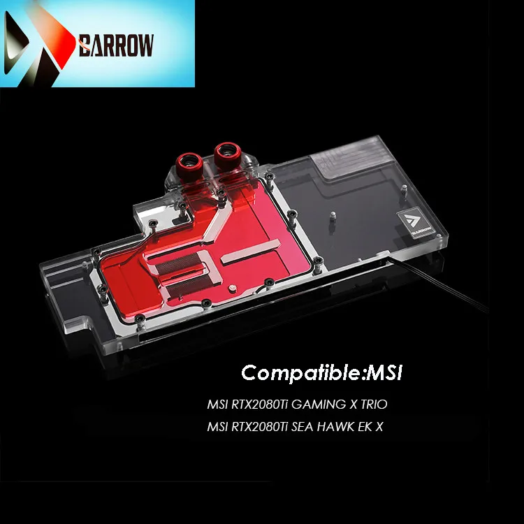 Barrow GPU Water Cooling Block for MSI RTX2080T GAMING X TRIO graphics card cooler full cover rbw light MSG2080TM-PA | Компьютеры и