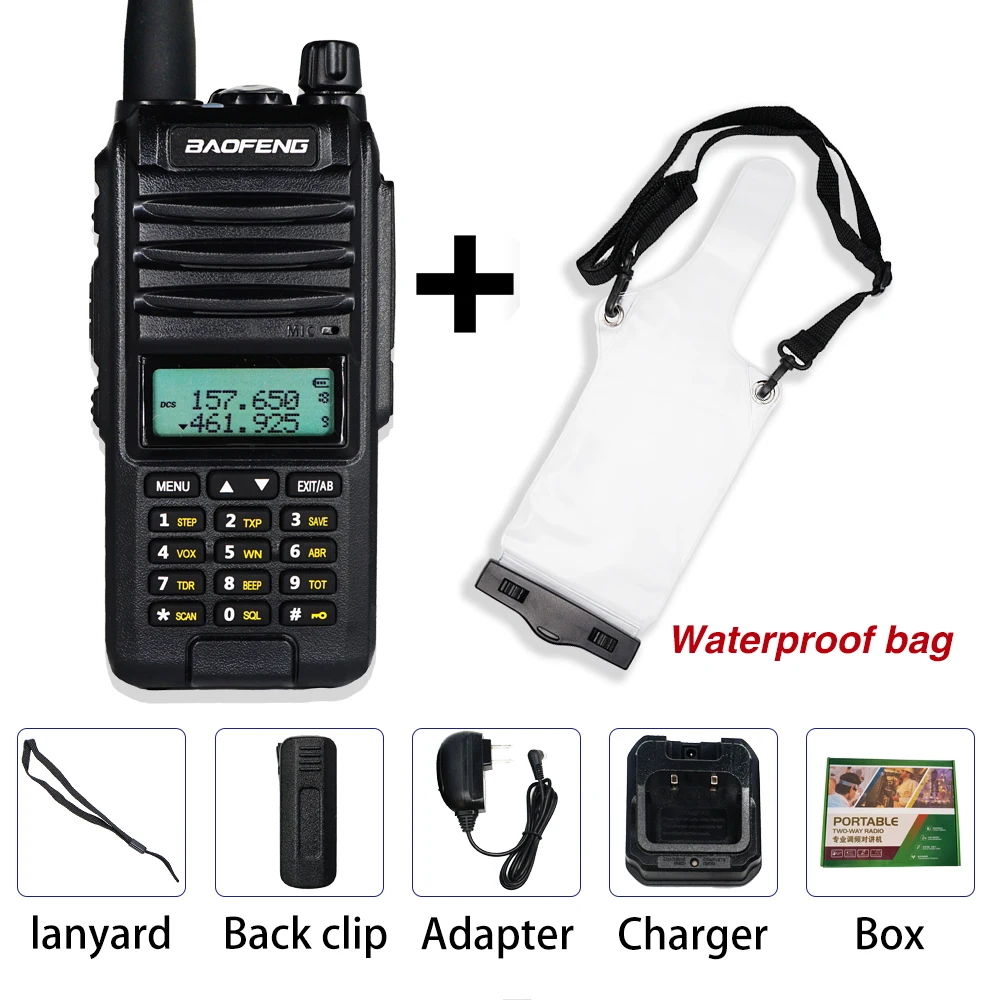 BaoFeng A58S трехдиапазонная 8 Вт рация 3800 мАч портативная CB Ham радио 10 км fm-приемопередатчик обновление UV-82hp двухстороннее радио UV82 - Цвет: Add waterproof bag