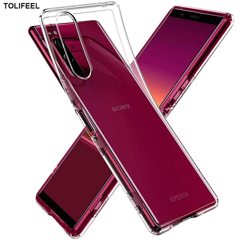 TOLIFEEL чехол для Sony Xperia 5 II TPU Силиконовый Прозрачный Бампер Мягкий прозрачная