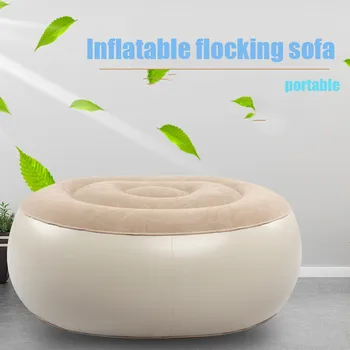 

Inflatable Sofa Fashion Tatable Lounger Lazy Outdoor Beach Air Sofa Bed Portable Couch Flocking Chair For Beach Backyard