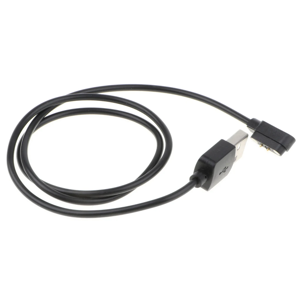 2 контактный кабель для зарядки, портативный сменный usb-кабель для зарядки для умных часов черного цвета