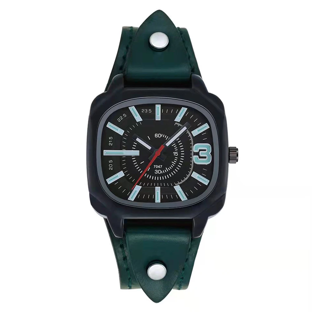 Shsby Cowhide Leather Strap Watch Women Dress Wristwatch Female Square Quartz Watch Men's Sports Watch Casual Couple Watch