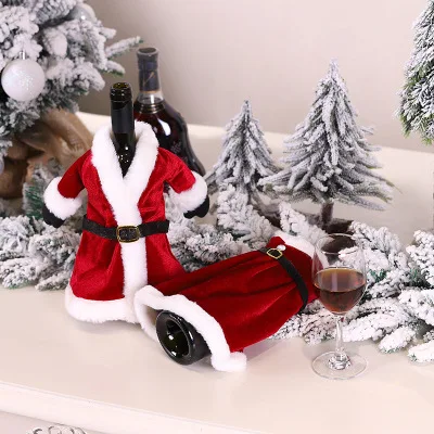 Рождественские украшения для домашнее Вино бутылочные крышки одежда бокал украшение красное вино бутылка Декор рождественские подарки