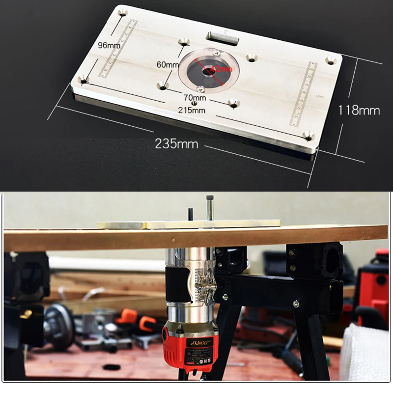

Multifunctional Aluminium Router Table Insert Plate Woodworking Benches Trimming Engraving Machine Flip Board