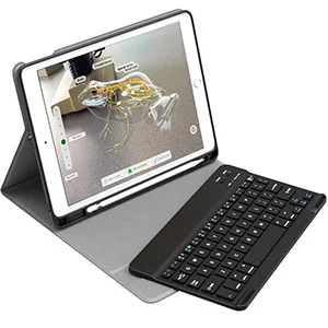 Чехол с клавиатурой для нового iPad 10,2 с держателем карандаша Apple, беспроводной чехол с клавиатурой для Apple нового iPad 7-го поколения