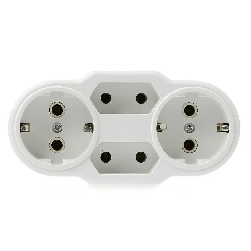 

Triple EU Plug Protection Contact Multiple Plug to Russian Conversion Plug Power Distribution Adapter