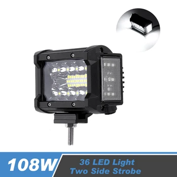 

4 Inch 5 Inch 108W Car LED Work LIght Offroad Two Side Strobe Light Bar Car For 4x4 Trucks Off-road Vehicles Driving Lightings
