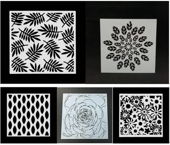 

13*13 Leaves flower pvc Layering Stencils for Diy scrapbook coloring,painting stencil,home deco DIY Paper Cards Crafts