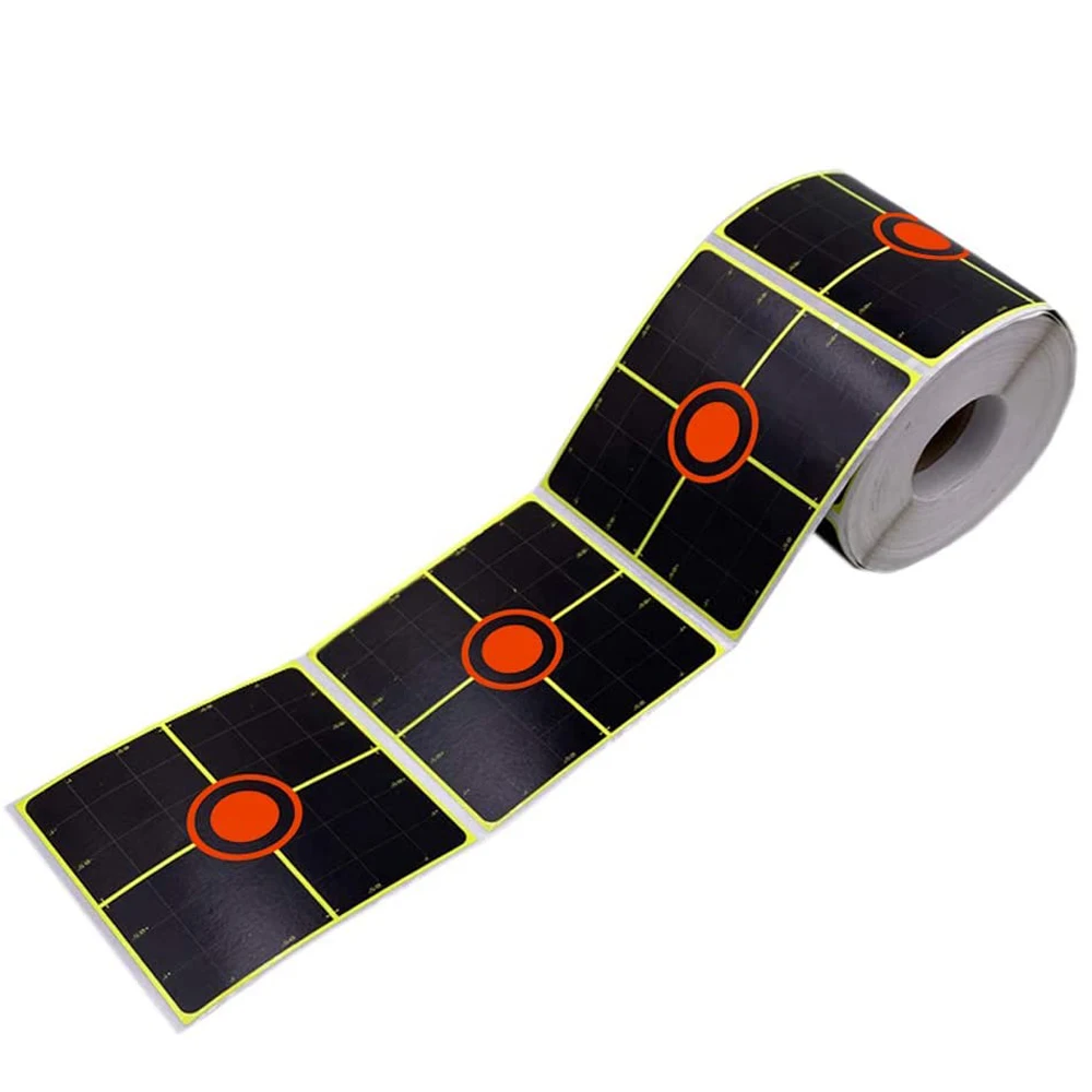 3"x3"x250Pcs per Roll Splatter Splash Sticker Targets for Borsighting & Zeroing in your optics Rifle Scope. 1/2" Grid