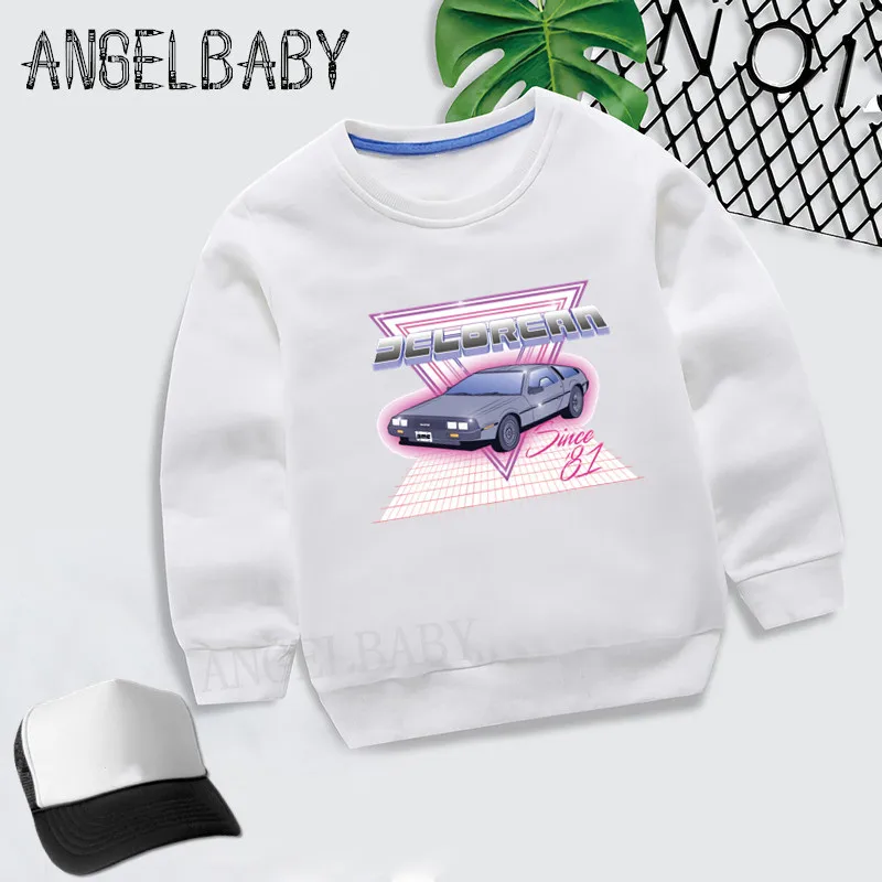 DMC Delorean/Детские толстовки с капюшоном «снова в будущее» детские осенние Топы, хлопковая одежда для малышей свитер для мальчиков и девочек, KYT2260