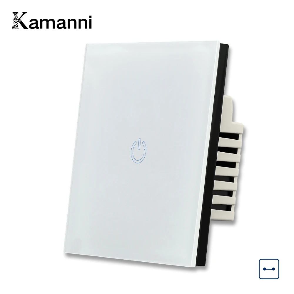 Kamanni, умный сенсорный переключатель, стандарт ЕС, переключение, светодиодный светильник, ed светильник, стеклянная панель переключателя, 1 комплект, 1 канал, 100 В-240 В, кнопка сенсорного экрана