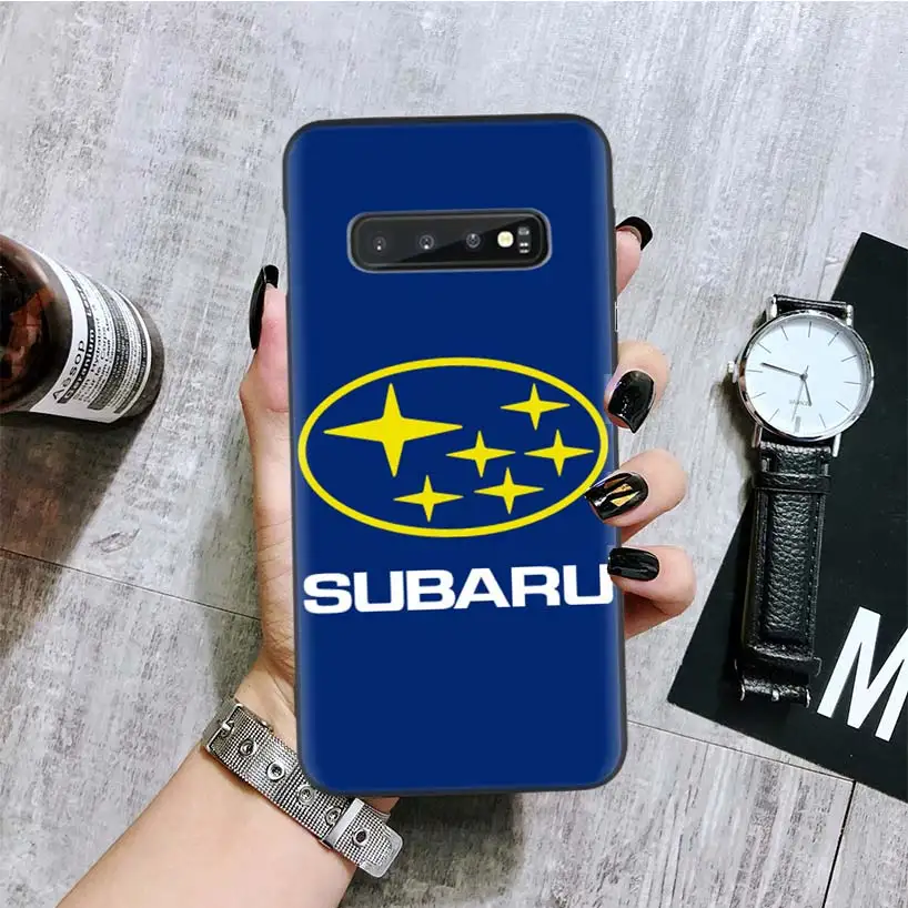 Автомобильный Логотип Subaru черный чехол для samsung Galaxy S10+ Plus Lite Note 10 9 8 S9 S8 J4 J6+ Plus S7 S6 Edge чехол для телефона Coq