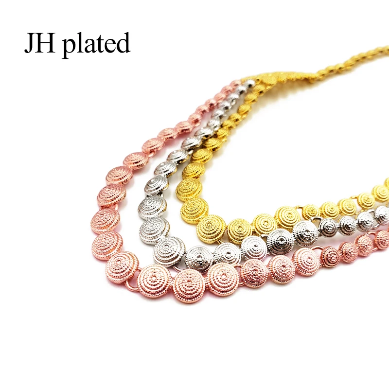 JHplated, Саудовская Аравия, Модный золотой цвет, ювелирный набор для женщин, цветное свадебное ожерелье, серьги, кольцо, браслет, наборы, индийский подарок для девочек