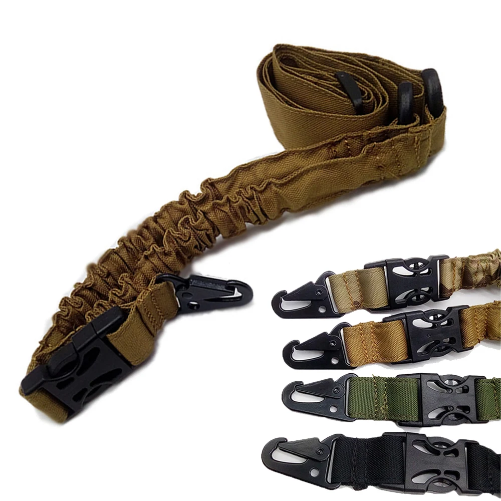 

Tactical One Point Bungee Rifle Guns Sling Strap Airsoft Military Hunting Strap Adjustable Nylon Single Point Rifle Strap