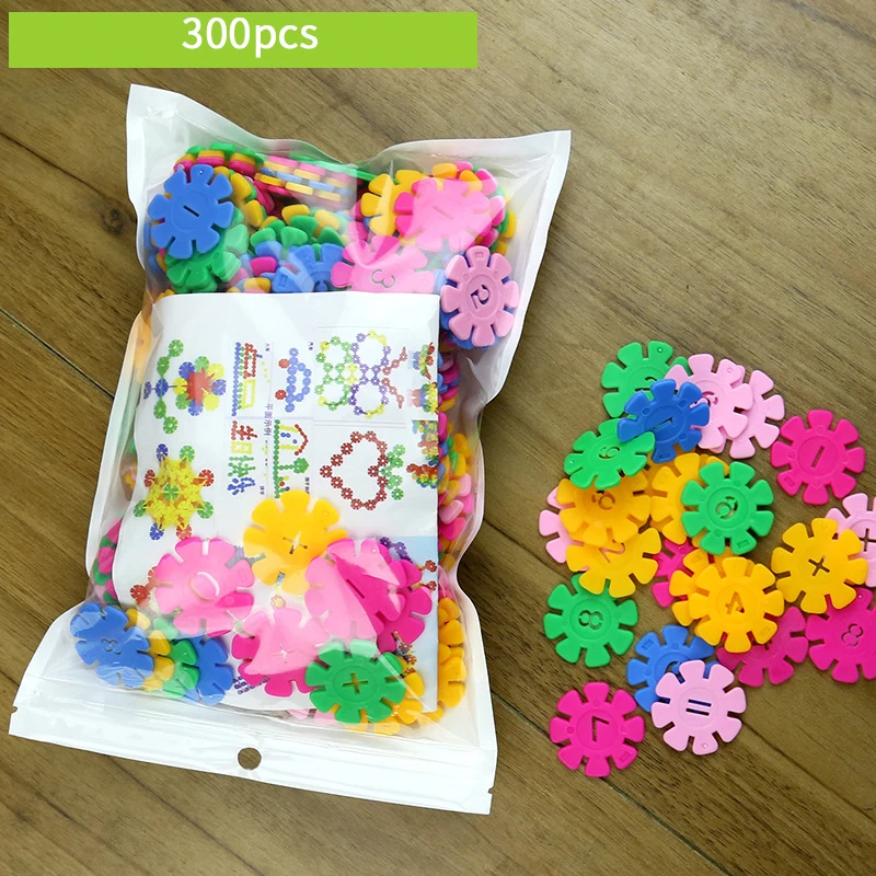 100-1200 шт пластиковые снежинки 3D головоломки здание DIY хлопья Блокировка диск набор строительство детские развивающие игрушки