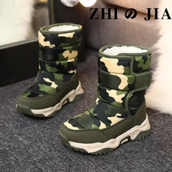 2023 New Children Boots Hook & Loop Fashion Soft Boys Snow Boots Leather Boys Ankle Boots Outdoor Fashion Sneakers Free Shipping