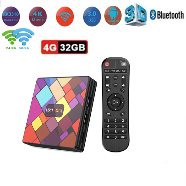 4G 32G HK1 классный смарт ТВ приставка Android 9,0 4 ГБ DDR3 64 Гб Flash RK3318 BT Wifi 4K плеер Android 9 приставка ТВ HK1COOL - Цвет: 4G 32G