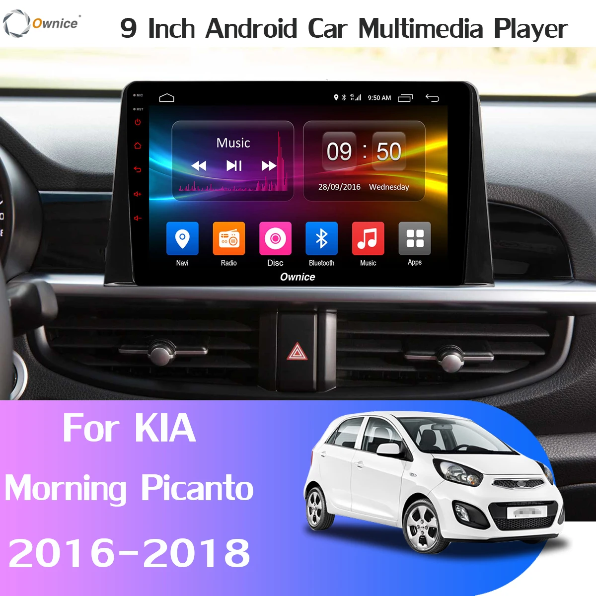 1 DIN 360 °4×камера Android 9,0 4 Гб+ 64 Гб gps Радио CarPlay SPDIF DSP автомобильный мультимедийный плеер для KIA Morning Picanto