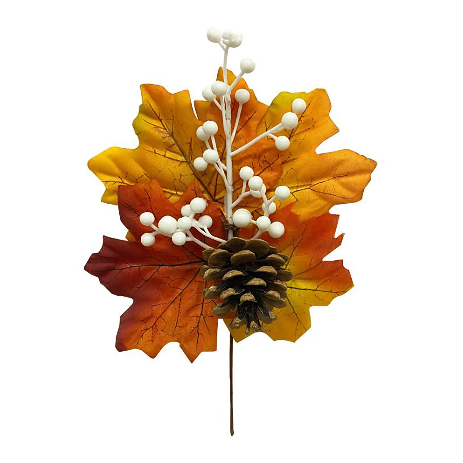 

Artificial Maple Pumpkin Flower Branches Simulation Pine Cone Elegant Cuttings Thanksgiving Harvest Festival Party Decoration