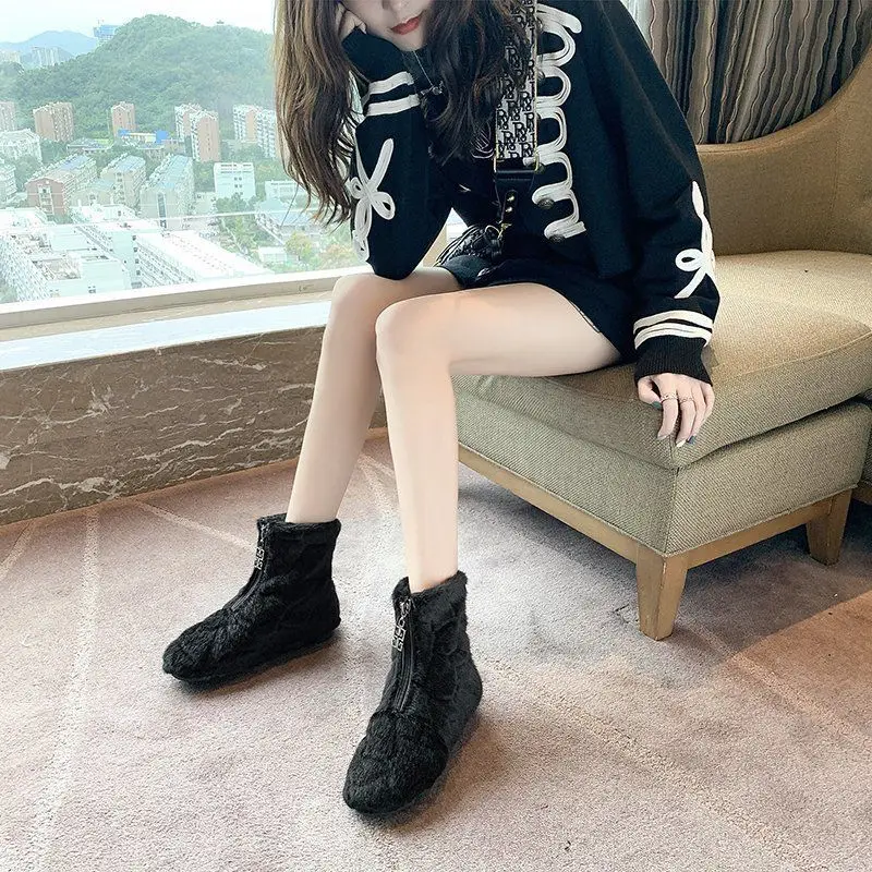 Tayunxing 2020 New Handmade Shoes Genuine Leather Autumn Winter Soft Low Heel Zipper Ladies Comfort Ankle Women's Boots 3209-6