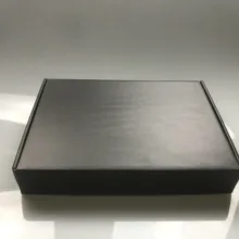 100 шт./лот, Заказные черные гофрированные упаковочные коробки, упаковочная коробка с логотипом, упаковочная коробка для одежды, волос, париков, подарочная коробка