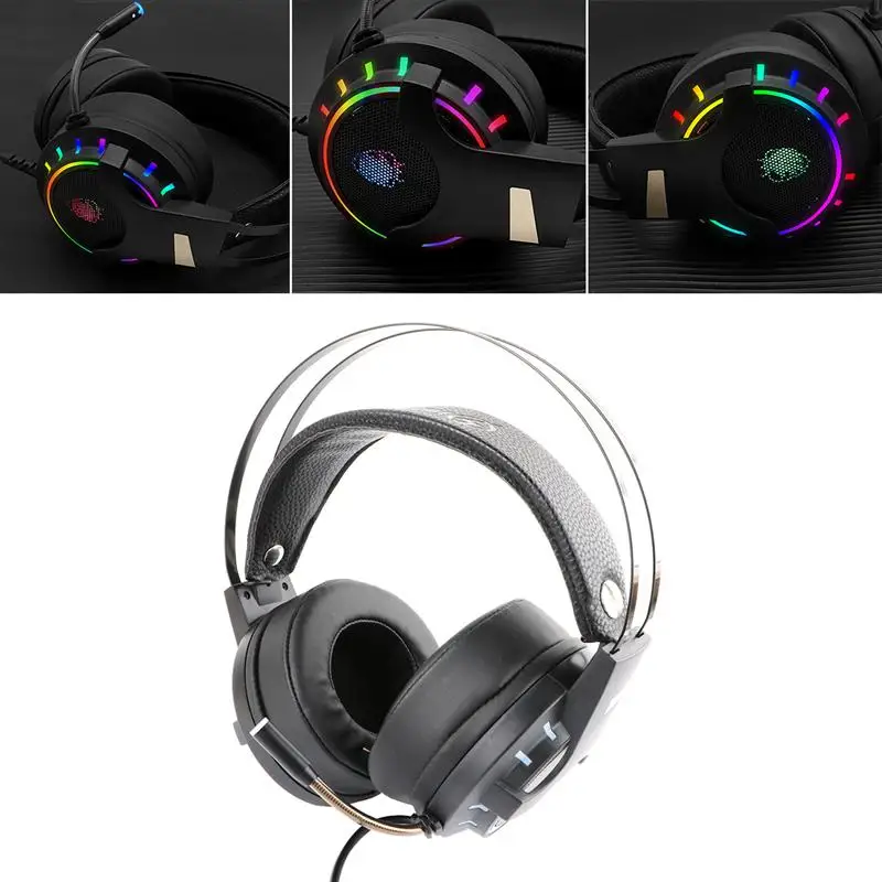 

Music Gaming Headset Surround Sound with Mic Earphones USB 7.1 &3.5mm Wired RGB Back Light Game Headphones High Sound Quanlity