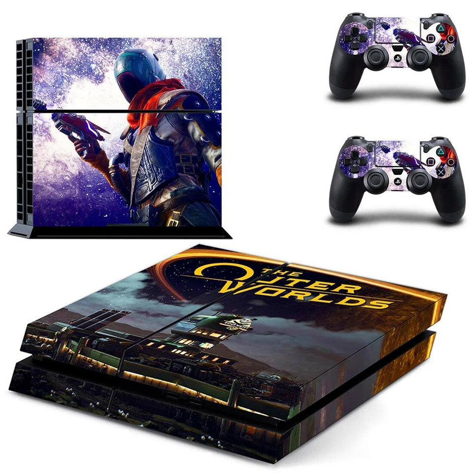 GYTM2804 Виниловая наклейка PS4 наклейка для sony playstation 4 консоль и 2 контроллера Skins-внешний мир - Цвет: GYTM2804