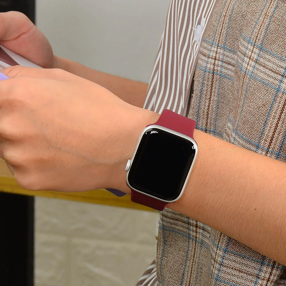 Новинка, ремешок для Apple Watch 5, 4, 3, 2, 1, 30 цветов, мягкий силиконовый спортивный ремешок 38 мм, 42 мм, резиновый ремешок для Iwatch series 4, 40 мм, 44 мм