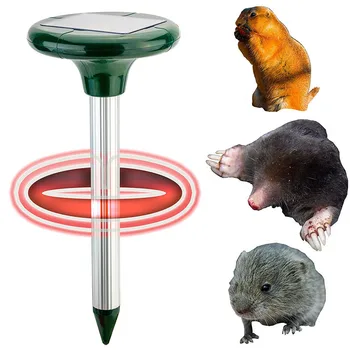 

Solar Mole Repellent Yard Stakes - 2 Pack Ultrasonic Outdoor Pest Control Rodent Repeller Spikes Get Rid Of Moles Voles Gophers