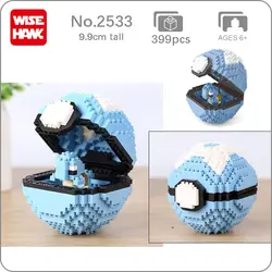 Weagle Pocket Monster Pokeball Dive Ball Squirtle животных 3D модель 399 шт. DIY Алмаз Мини Nano Конструкторы Кирпичи Строительство Игрушка без коробки