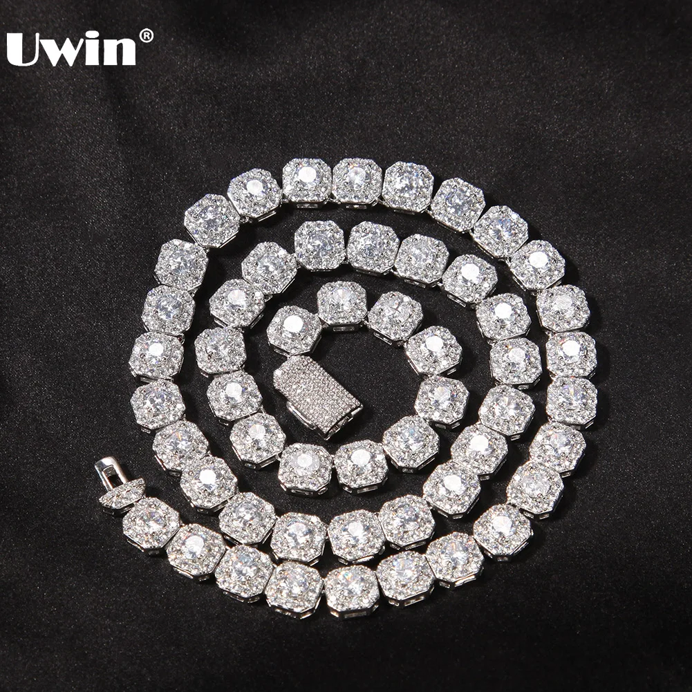 UWIN-Colliers de la présidence en argent pour femmes, Zircon cubique floral en grappe, Colliers de la présidence AAA Iced Out Bling CZ, Document de mode, Bijoux pour cadeau, 9mm 1 UWIN-Colliers de la présidence en argent pour femmes, Zircon cubique floral en grappe, Colliers de la présidence AAA Iced Out Bling CZ, Document de mode, Bijoux pour cadeau, 9mm 1