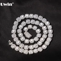 UWIN-Colliers de la présidence en argent pour femmes, Zircon cubique floral en grappe, Colliers de la présidence AAA Iced Out Bling CZ, Document de mode, Bijoux pour cadeau, 9mm 1