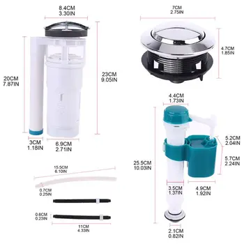 

Dual Flush Fill Toilet Water Tank Connected Cistern Inlet Drain Valve Bathroom X6HC