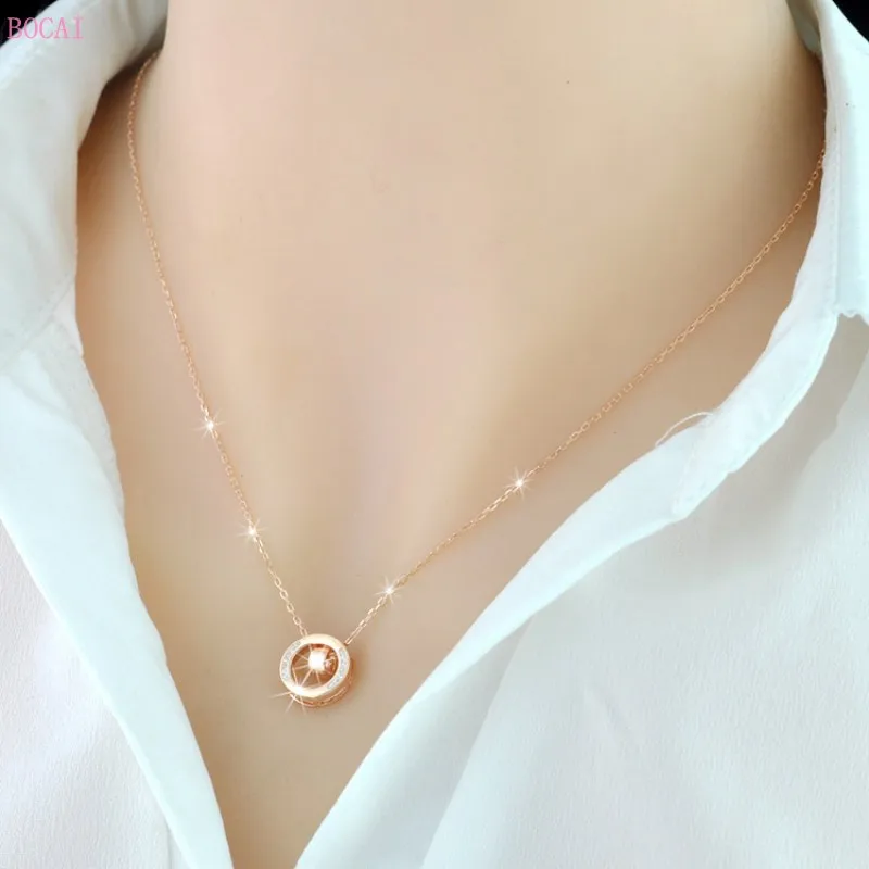 BOCAI S925 Sterling Silver Necklace Female Colors Thai Clavicle Chain Simple Fringed 2021 Pure Argentum Popular Jewelry | Украшения и