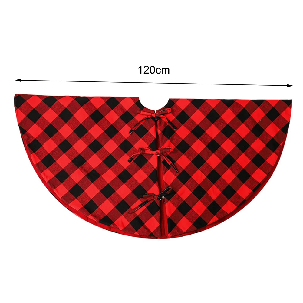 48inch Christmas Holiday Decorations Skirt Aprons Plaid Tree Red And Black Plaid Skirt New Year Xmas For Decors Carpet Wills S27