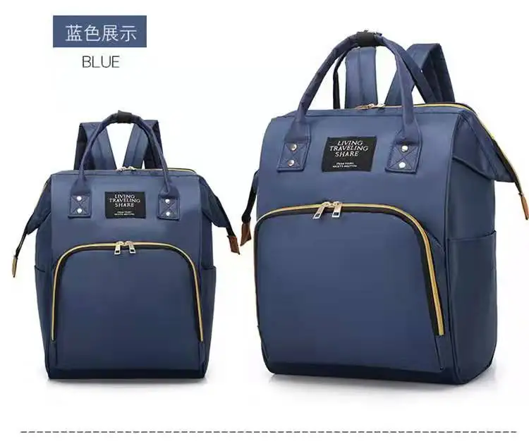 Модная сумка для мам, подгузник, Большая вместительная детская сумка, рюкзак для путешествий, сумка для ухода за ребенком, ручная сумка - Цвет: Темно-синий