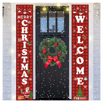 

10 Styles Newest Arrival Christmas Couplet Cartoon Pattern Decoration Holiday Parties New Year Door Curtain