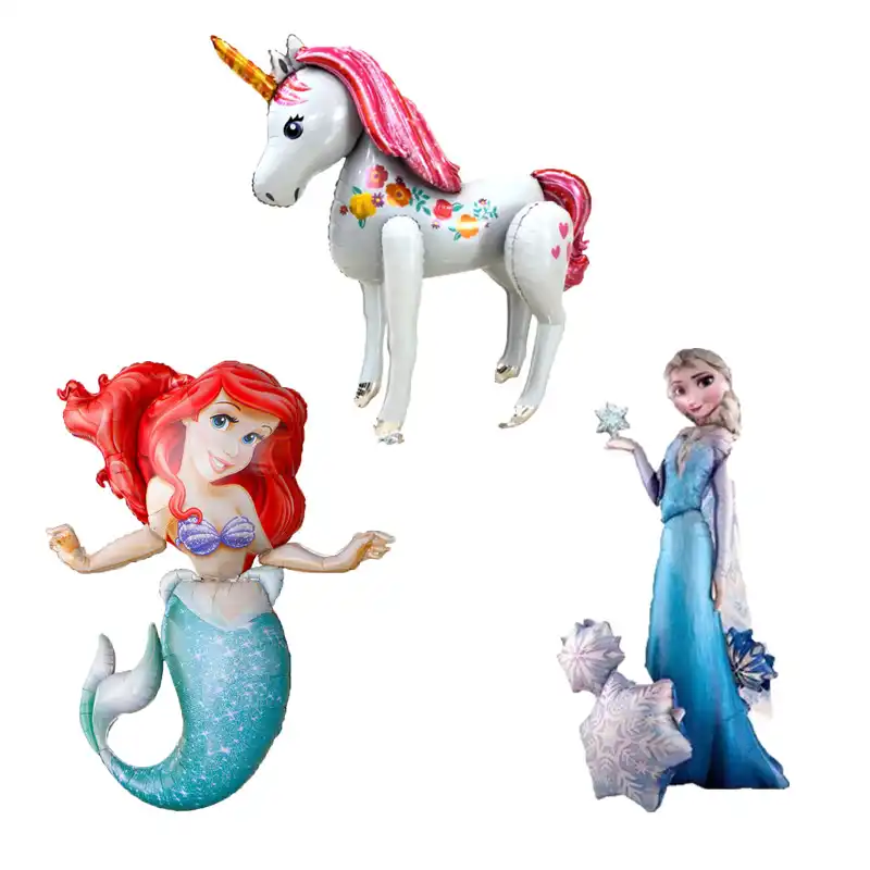 3D гигантские русалки Единорог Снежная принцесса фольга гелиевые шары супер герой День рождения воздушные шары для украшения Детские подар...