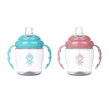 

260ml Baby Training Drinking Cup Baby Kettle Printed Duckbill Cup Dual Handle Drinking Cup Feeding