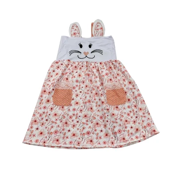 

boutique halter print Easter Bunny dress for little girls