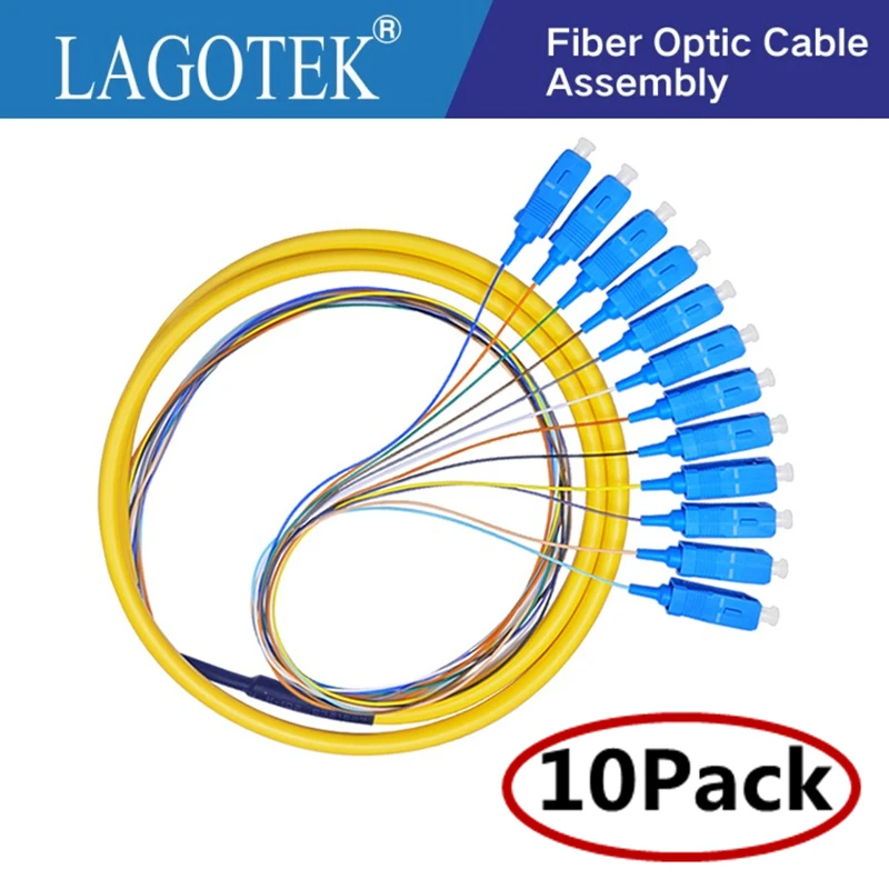 10PCS/LOT  12 Colors SC/UPC-SM(9/125)-G652D 