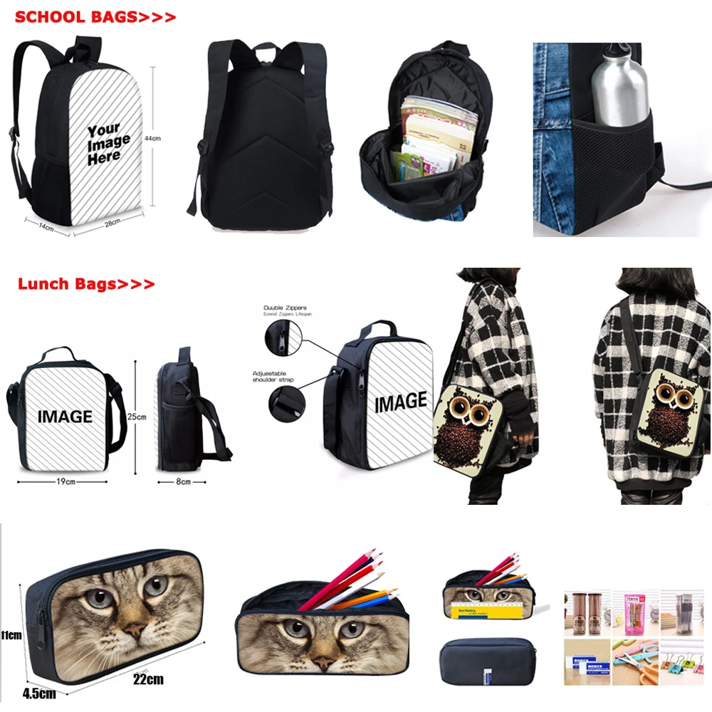 3pcs/set School Bags for Kids Primary School Bag Children Boxer Dog 3D Printing School Backpack Girls Puppy Schoolbag