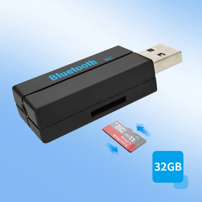 3 в 1 Bluetooth V4.2 приемник адаптер TF ридер Встроенный микрофон шумоподавления, поддерживает 32G TF карту - Цвет: Черный