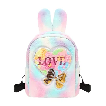

Fashion Women Outdoor Backpack Cute Lantern Solid Color Plush Backpack Mini backpack ladies multifunctional small backpack #1218