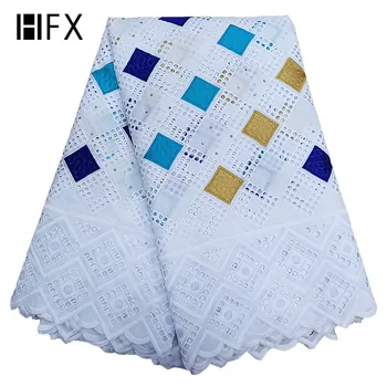 

HFX Hot Selling 100% Cotton African Dry Lace Fabric Nigerian Lace Fabric High Quality Swiss Voile In Switzerland J712